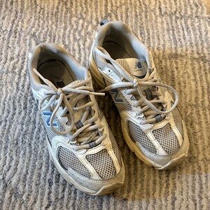 New Balance Light Gray and White Mesh Running Shoes